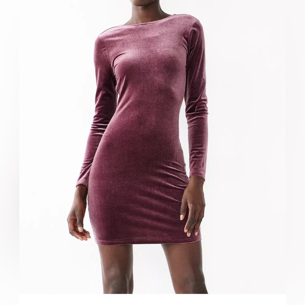 NWOT! Fall Glam Purple Velvet Cara Santana X Nine West Women's Mini Dress Small